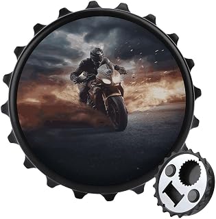 Man Ride A Motorcycle Bottle Opener Magnetic Cute Fridge Magnets Caravan Bottles Opener Unique Beer Gift Idea for Camper Lovers Cool Gadgets Outdoor Picnic Home Using