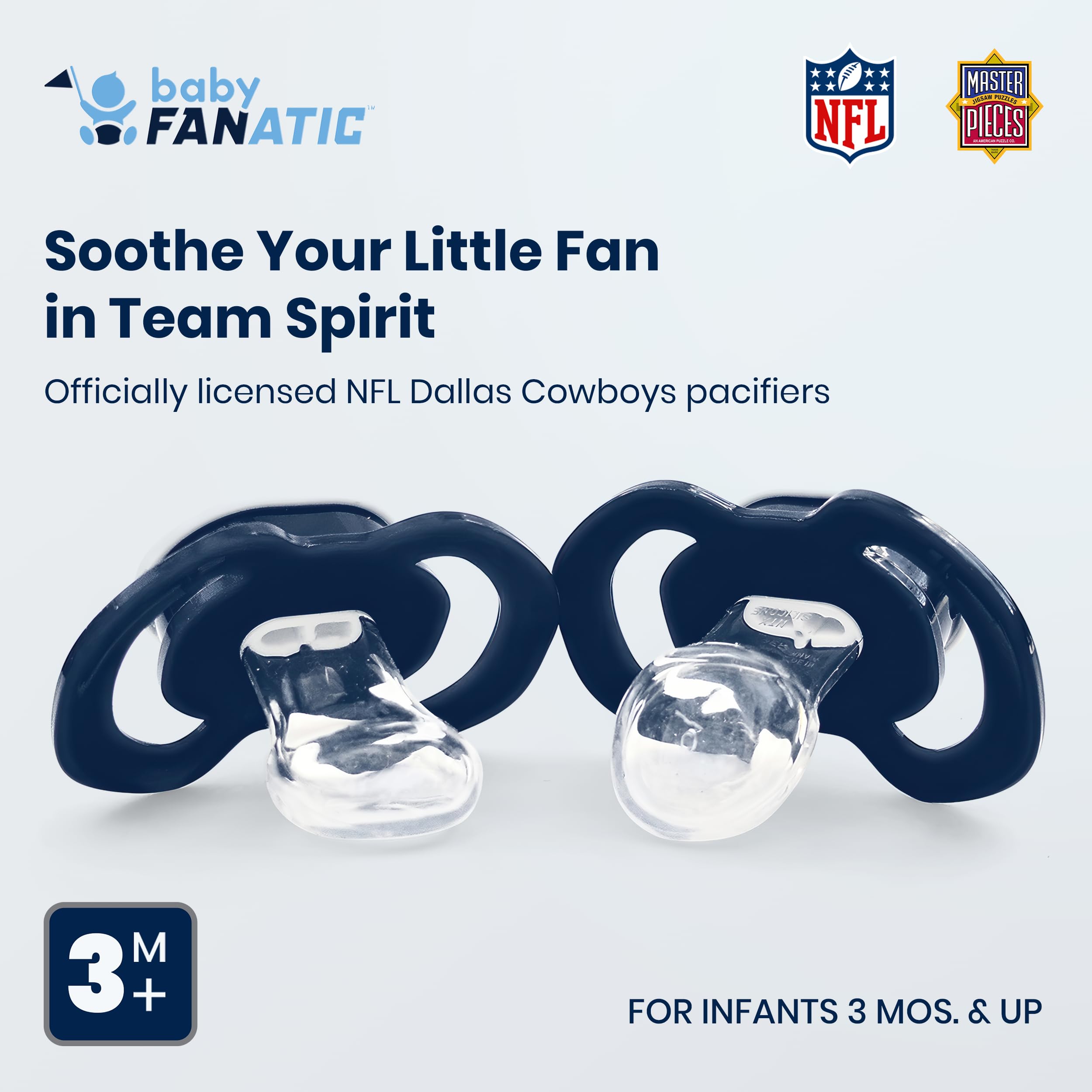 Baby Fanatic NFL Dallas Cowboys Schnuller, Einheitsgröße, Teamfarbe