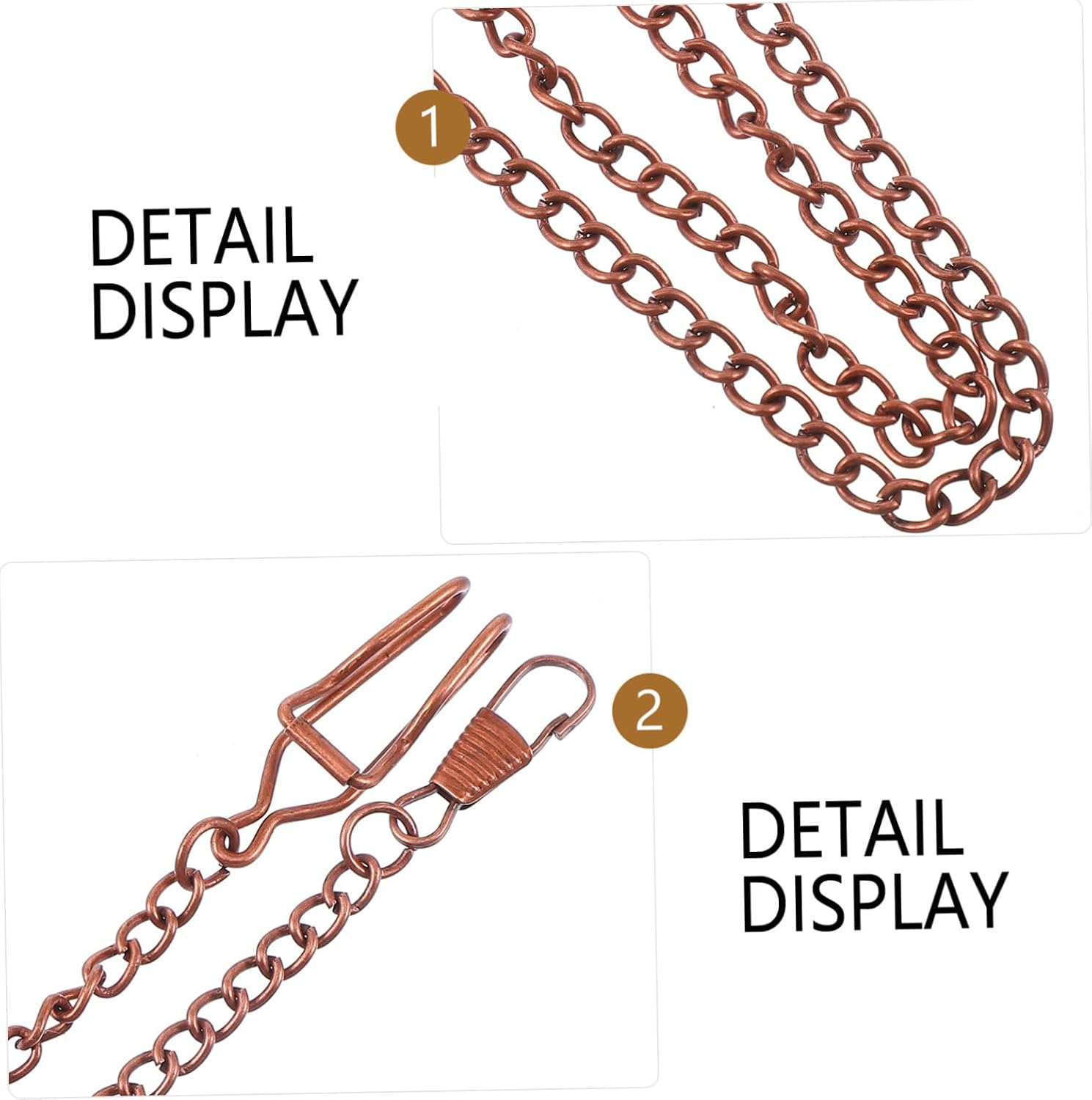 COLLBATH 3pcs Vintage Pocket Watch Chain Alloy Belt Chains 37.5cm Metal Buckle Hanging Pocket for Vest and Watch Accessories