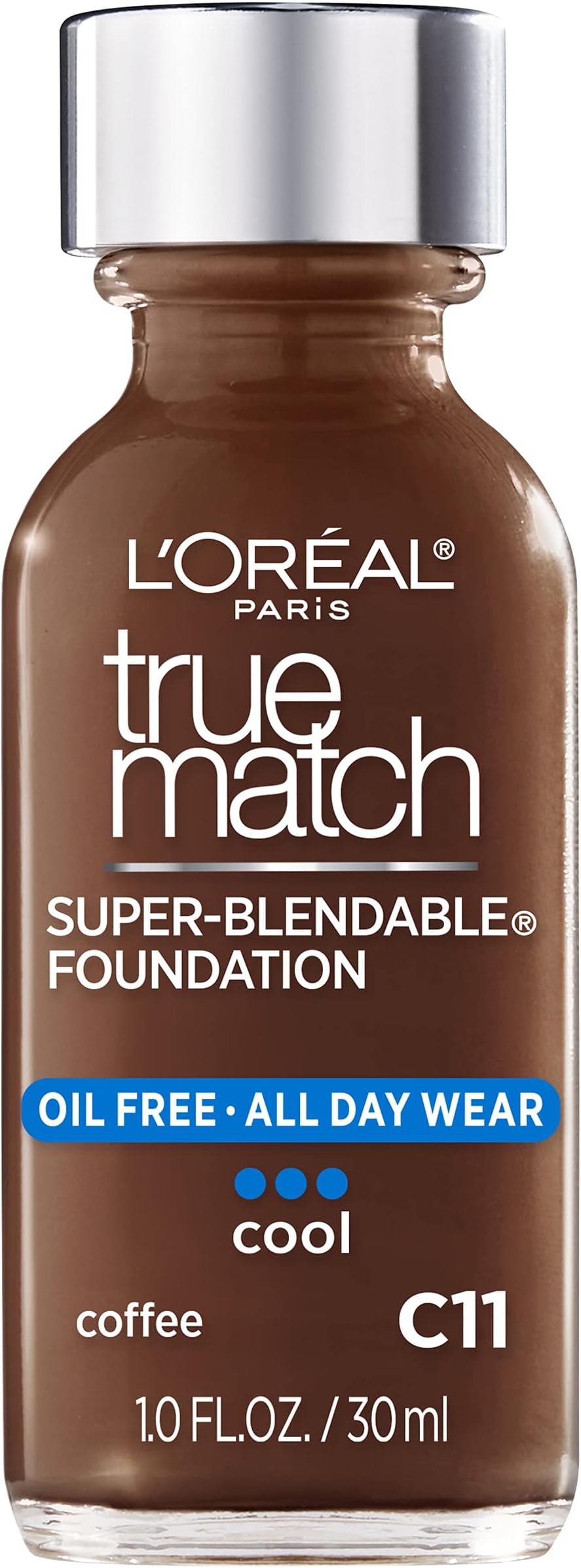 L’Oréal Paris Makeup True Match Super-Blendable Liquid Foundation, Coffee C11, 1 Fl Oz,1 Count
