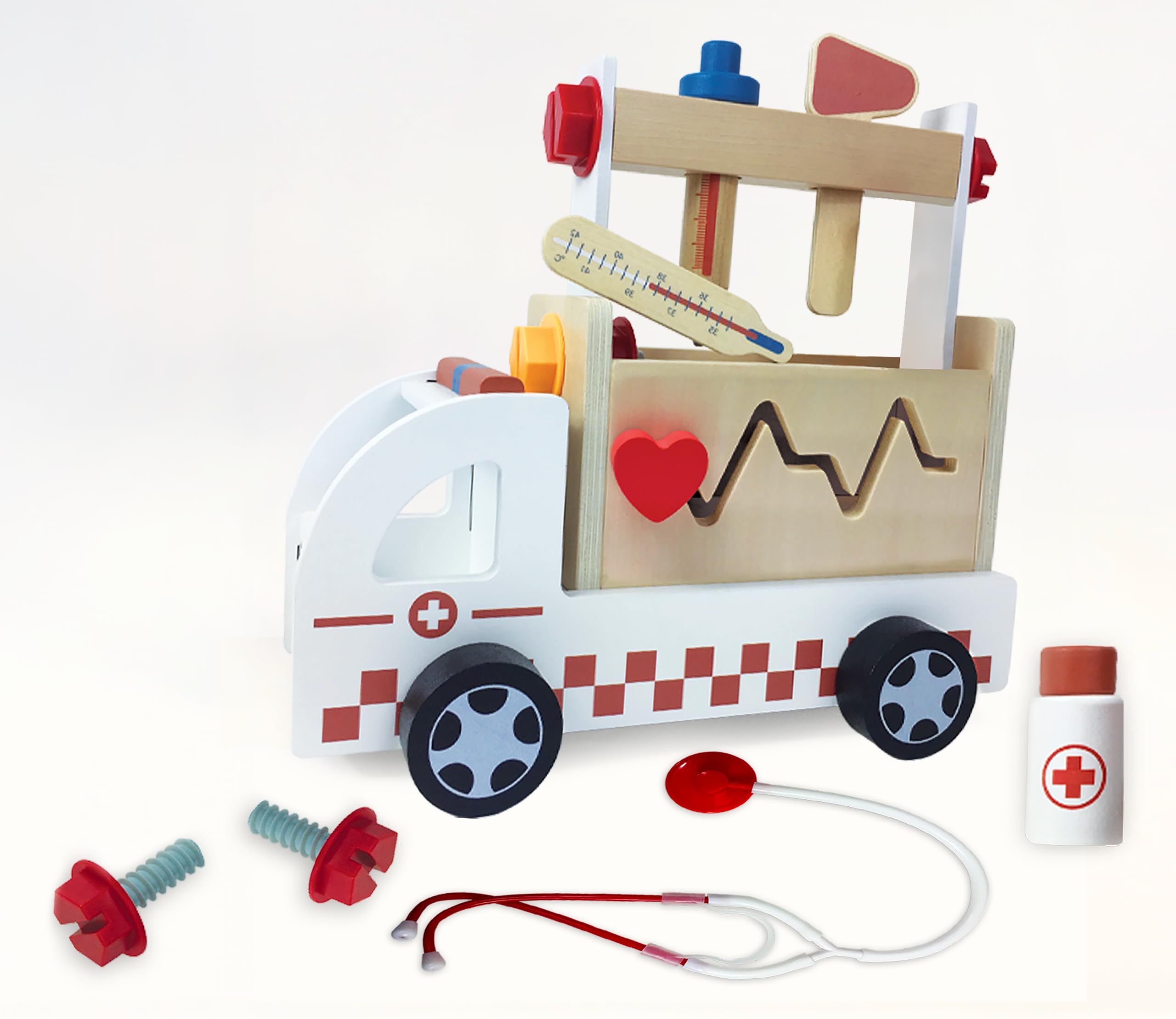 Sponsored Ad - Brilliant Baby Doctor's Kit Ambulance | Toddler Learning Toy for Early Childhood Development | Educational and Fun Wooden Interactive Toy for Baby