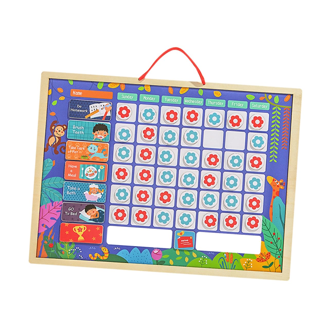 NUOBESTY Tabla de Recompensas de Comportamiento para Niños de Madera