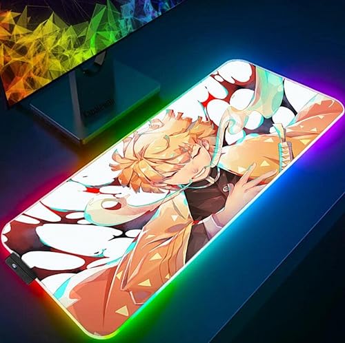 Alfombrilla de mouse grande RGB para juegos, alfombrilla de mouse LED Mause Pad para gamer, alfombrilla de escritorio de PC con alfombrilla