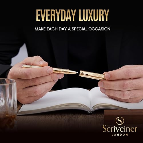 Miniatura 46 de Scriveiner Green Rollerball EDC Luxury Pen, Stunning Pocket Pen with Chrome Finish, Cool Writing Pen, Best Gift for Men & Women, German Schmidt