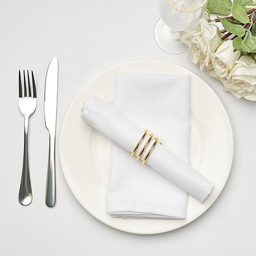Miniatura 8 de Mebakuk Juego de 6 servilletas de tela de primera calidad de 17 x 17 pulgadas, lavables en color liso, estilo lino, servilletas de mesa suaves para