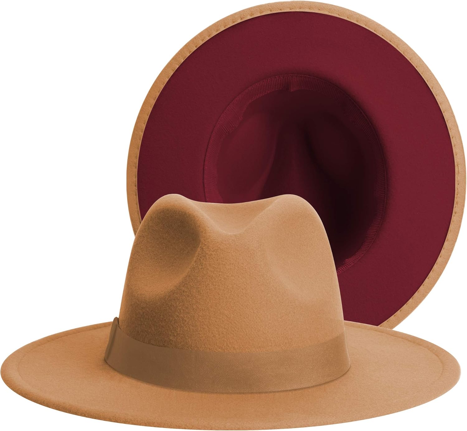 SAJUZEN Womens & Mens Fedora Hats, Wide Brim Fedora Hats for Women Men