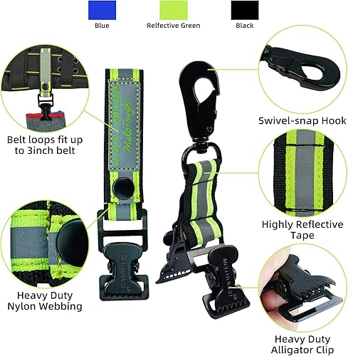 Miniatura 2 de MELOTOUGH Correa de guante de bombero Clip de soporte para guantes de trabajo con gancho giratorio para correa de guante, clip de cocodrilo