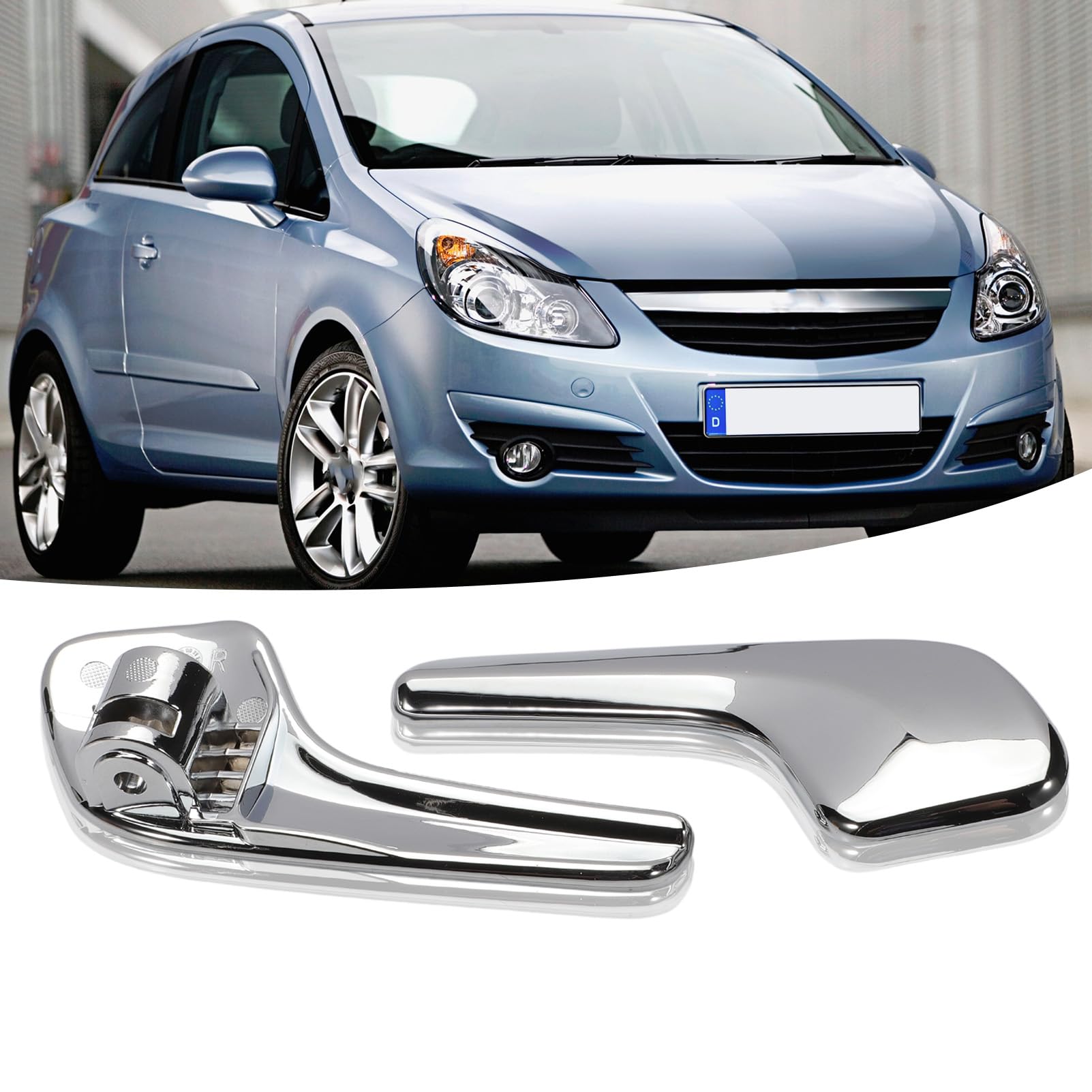 Maniglie Porta Interna Per Opel Corsa D 2006-2014 - Cromate Con Biella, Sinistra E Destra - Foto 7