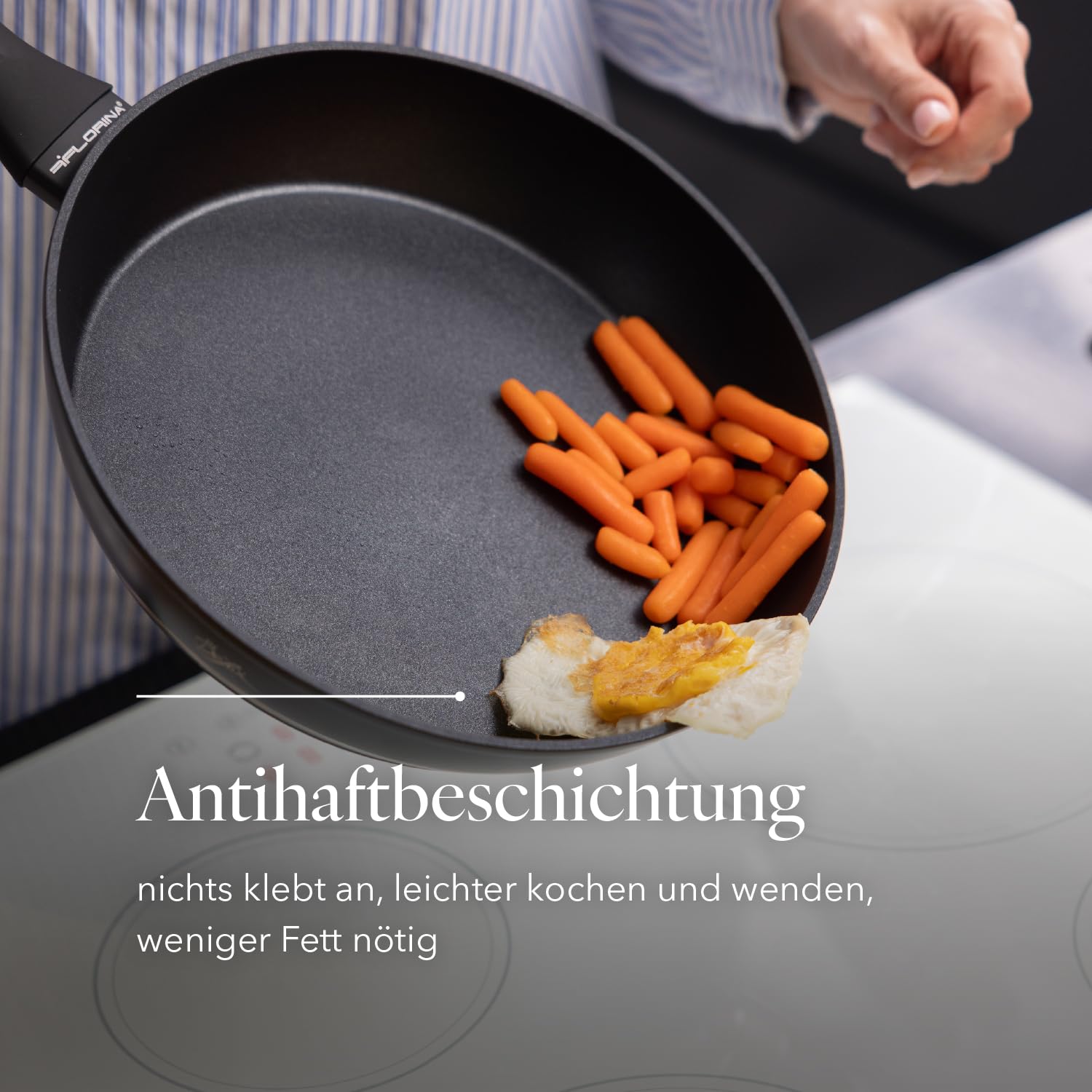 Florina Aluminium Bratpfanne 28 cm Durchmesser I Universalpfanne DELUX Antihaftbeschichtet I Anti-Kratz Pfanne mit Induktionsboden I Geeignet für Induktionsherd – Bild 5