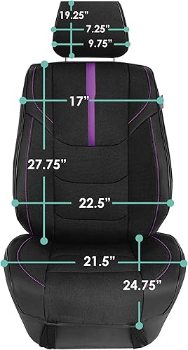 Miniatura 5 de FH Group Cojines de asiento delantero de automóvil de ajuste universal con ribete de cuero sintético para la mayoría de automóviles, camiones, SUV o