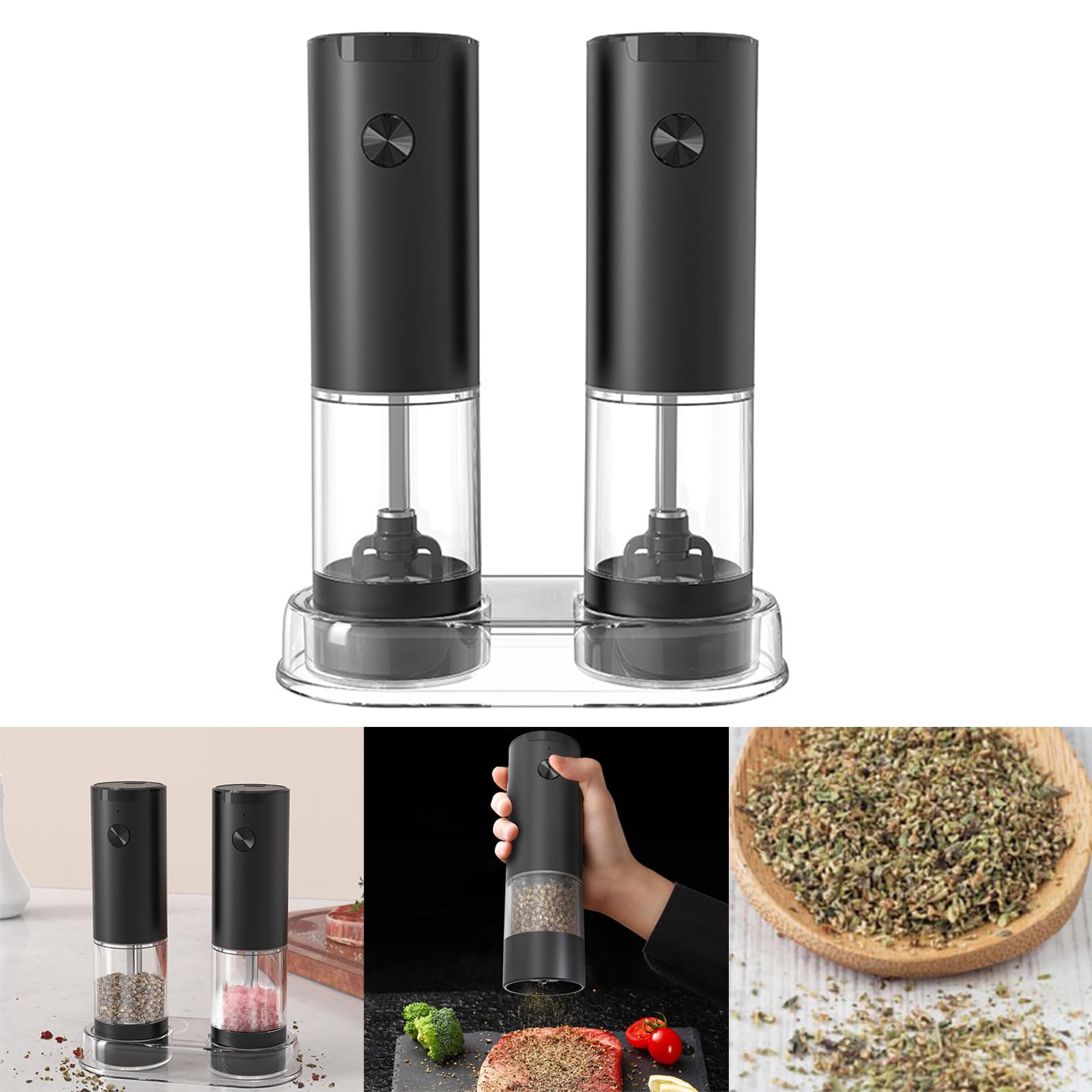 Amazon.co.jp: Xchon 電動グラインダー 使いやすい 海塩と黒胡椒ミル