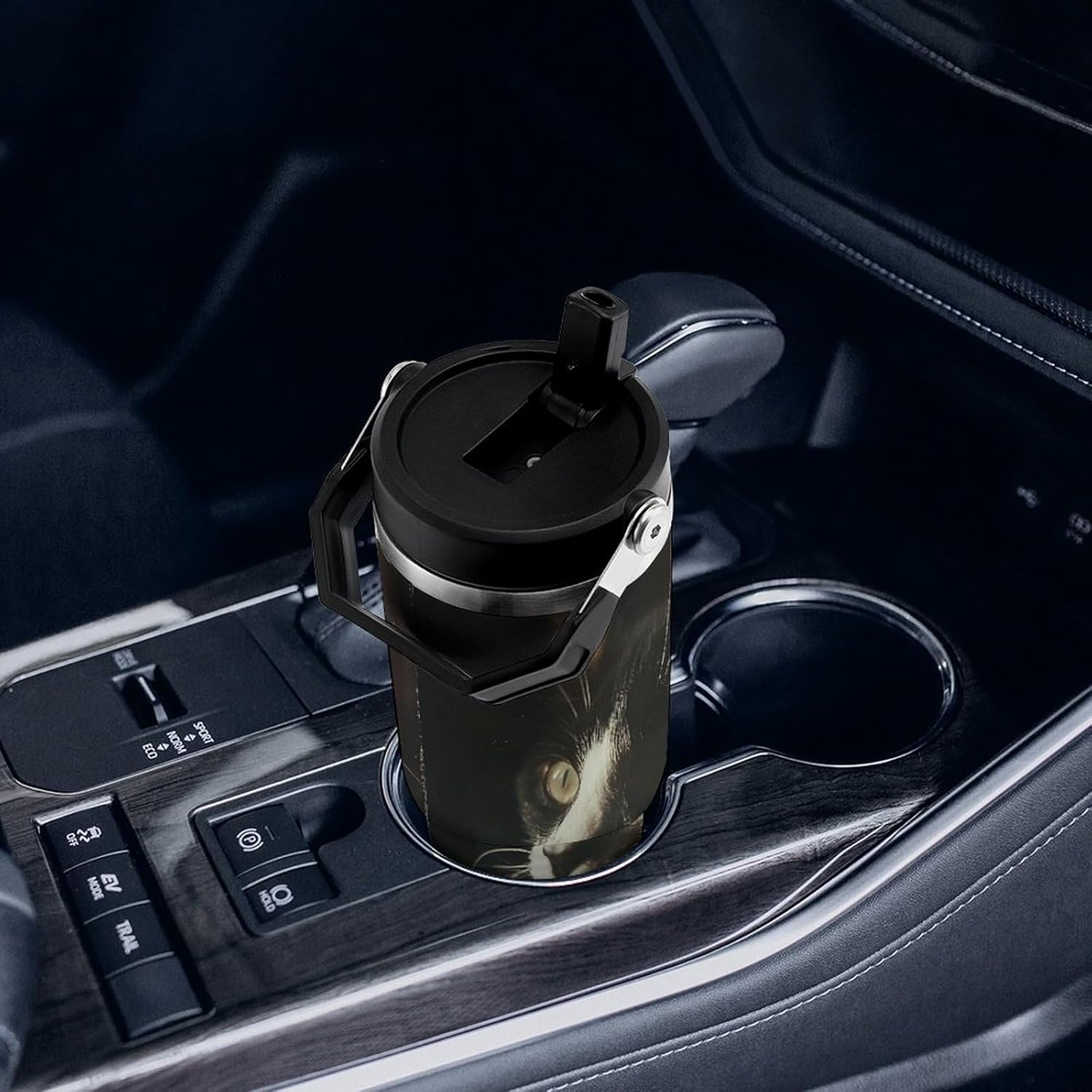 30 Oz Stainless Steel Cat with White Eyes Travel Mug for Car, Double Coffee Cup with Lid And Straw for Outdoor, Reusable Insulated Tumblers for Office, Party, Camping - Image 7