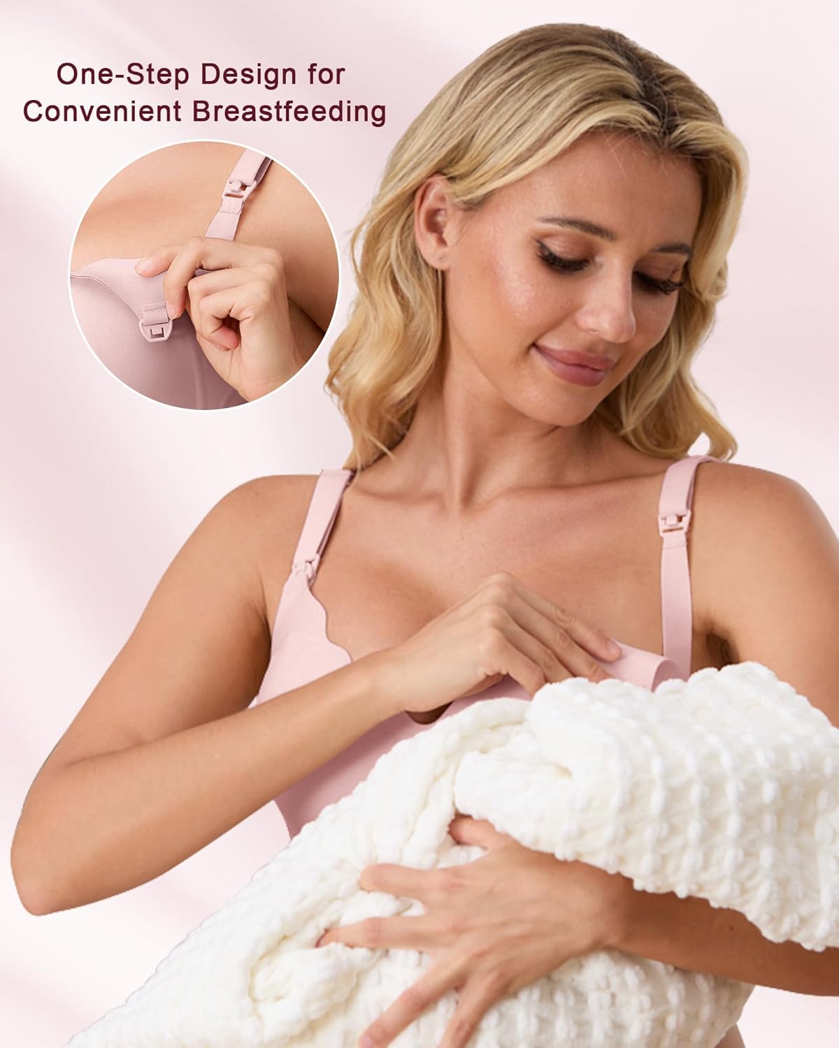 QDN 3 Pack Nursing Bras for Breastfeeding Pregnancy Bras for Women Maternity Nursing Bra Sleep Bras for Women - Image 4