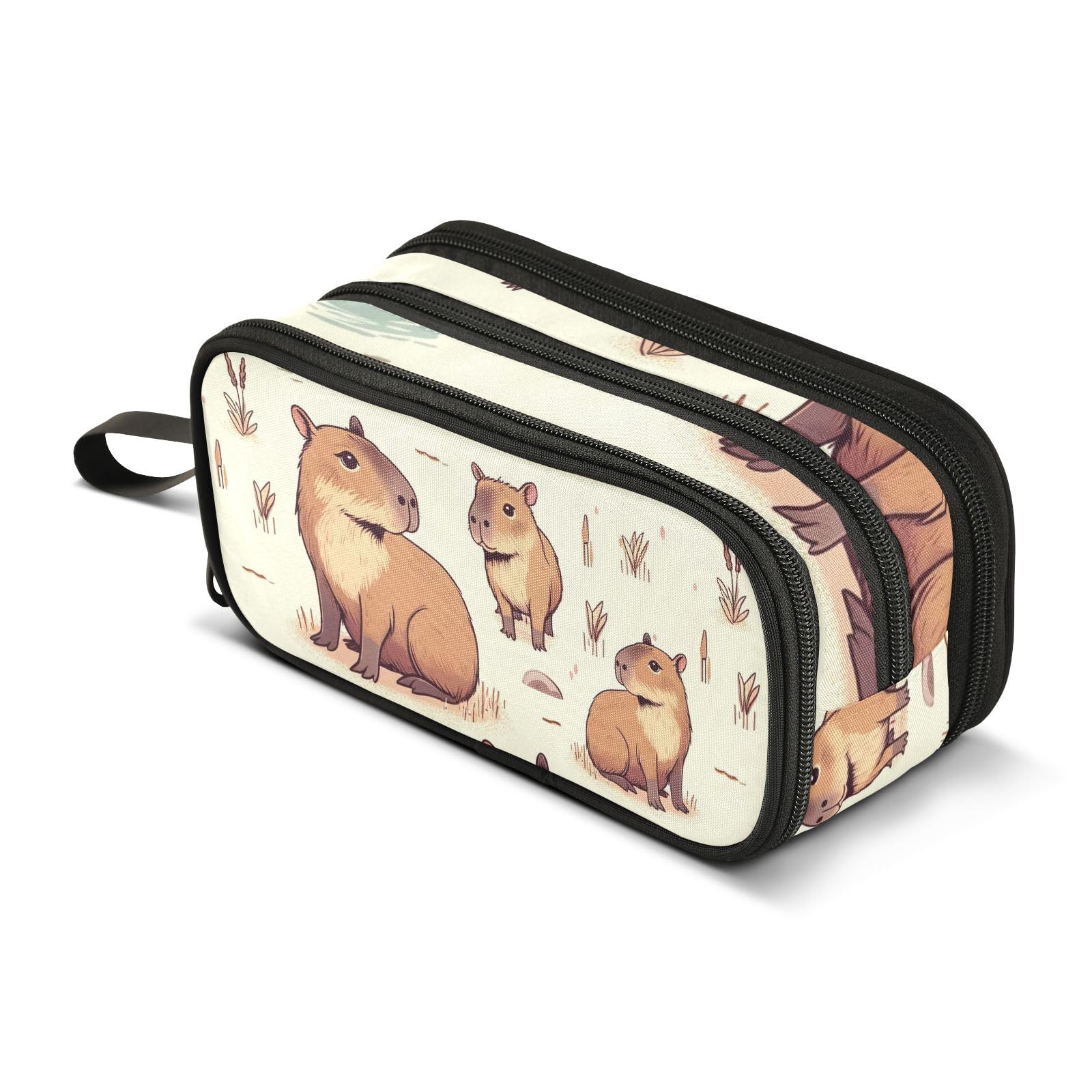 ISAOA Big Capacity Pencil Cases Capybara Pouch Bag Large Pen Bag Stationery Bag for Girls Boys Student Adults Zipper Pencil Pouch