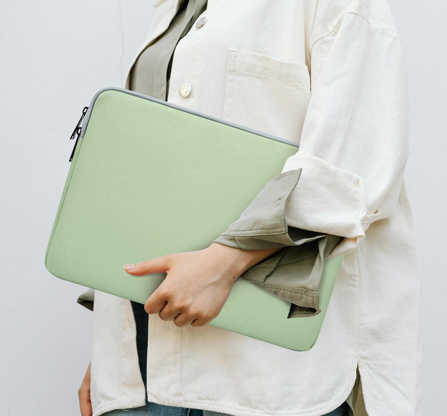 Laptop Sleeve 17 17.3 inch, Padded Travel Case for HP 17 inch Laptop/Envy 17 / Pavilion 17, Water-Resistant Portable Computer Protective Pouch Bag -Mint Green - Image 7