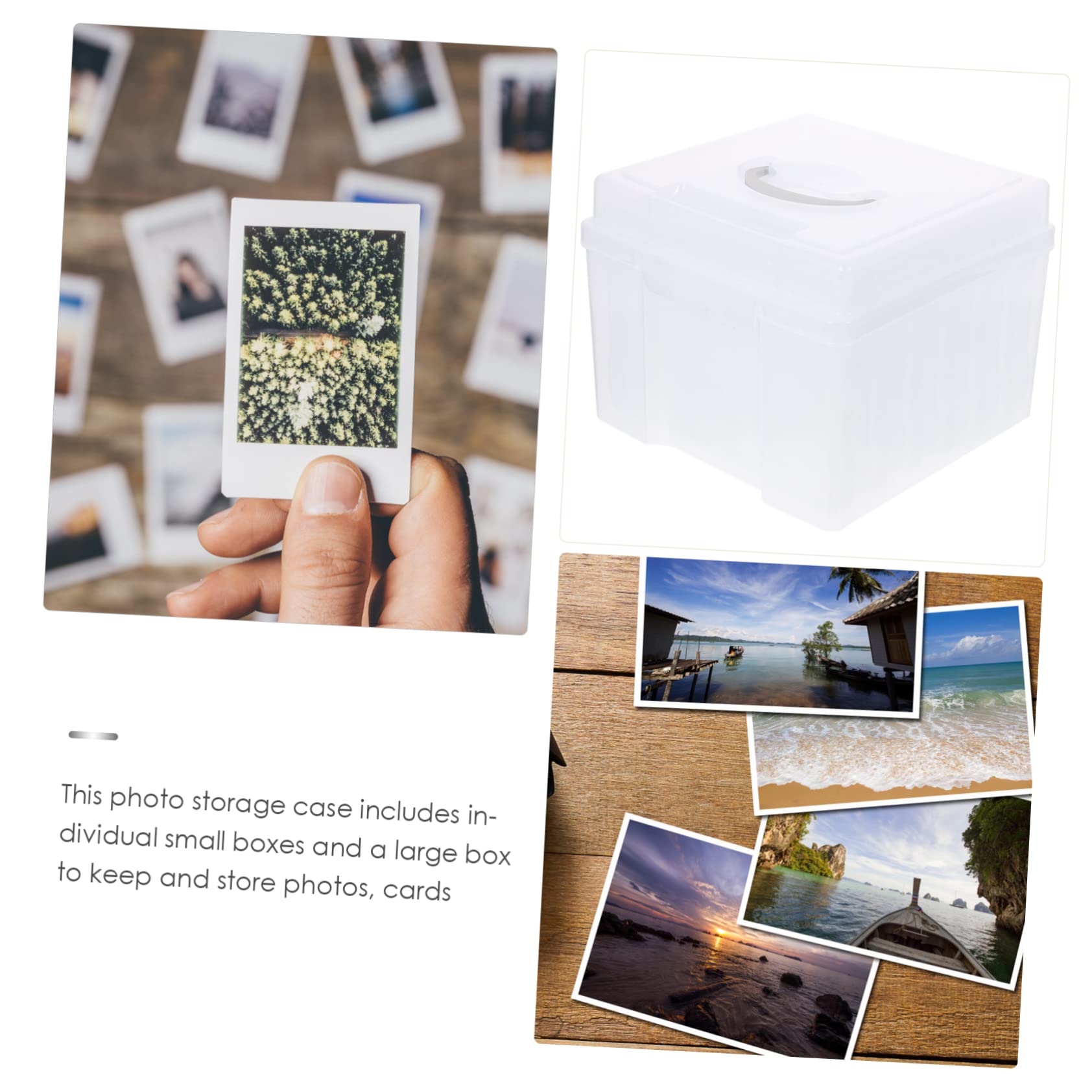 VILLCASE Fotobox Aufbewahrungsbox Für Fotos Fotoorganizer Mit Kleinen Boxen Und Großer Box Zur Aufbewahrung Von Fotos Karten Und Anderen Utensilien