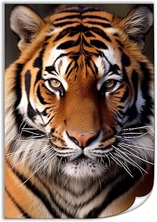 Cool Wild Animal Portrait Tiger Poster Canvas Wall Art Posters & Prints Paintings Wall Decor for Bedroom Living Room Decor for Mens Women Framed Unframed 12x18inch(30x45cm)