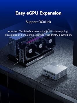 MINISFORUM X1 Lite-255 Mini PC with AMD Ryzen 7 255 (8C/16T), AMD Radeon 780M,WiFi 6E+2.5GbE LAN, OCuLink eGPU Mini Computer, HDMI+DP+USB4 Triple Displays Output,4xUSB Type-A(NO RAM/SSD/OS)