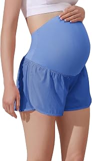Maacie Women Maternity Layered Fast Drying Yoga Shorts with Liner Inner Pocket Price In India