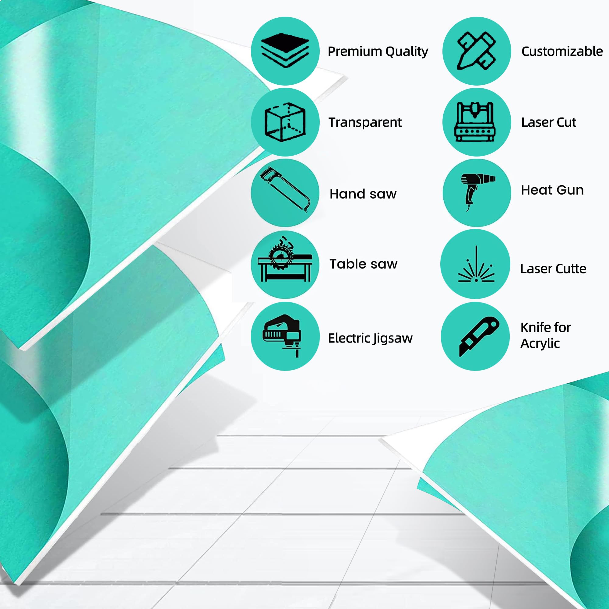 (2 Pack) 1/4" Thick Clear Acrylic Sheets - 18 x 24" Pre-Cut Plexiglass Sheets for Craft Projects, Signs, Sneeze Guard, and More - Cut with Laser, Power Saw, or Hand Tools – No Knives