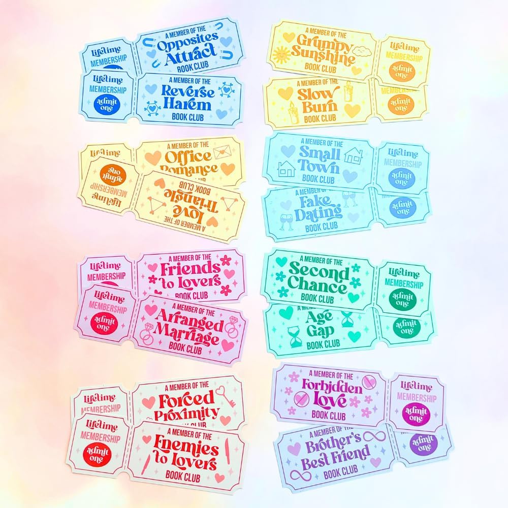 Book Trope Bookmarks 16PC – Ticket Shaped, Quirky and Fun Bookmarks for Women Aesthetic Stylish and Unique Reading Accessories, Great Gift for Avid Readers, Literature Lovers, and Book Clubs - Image 5