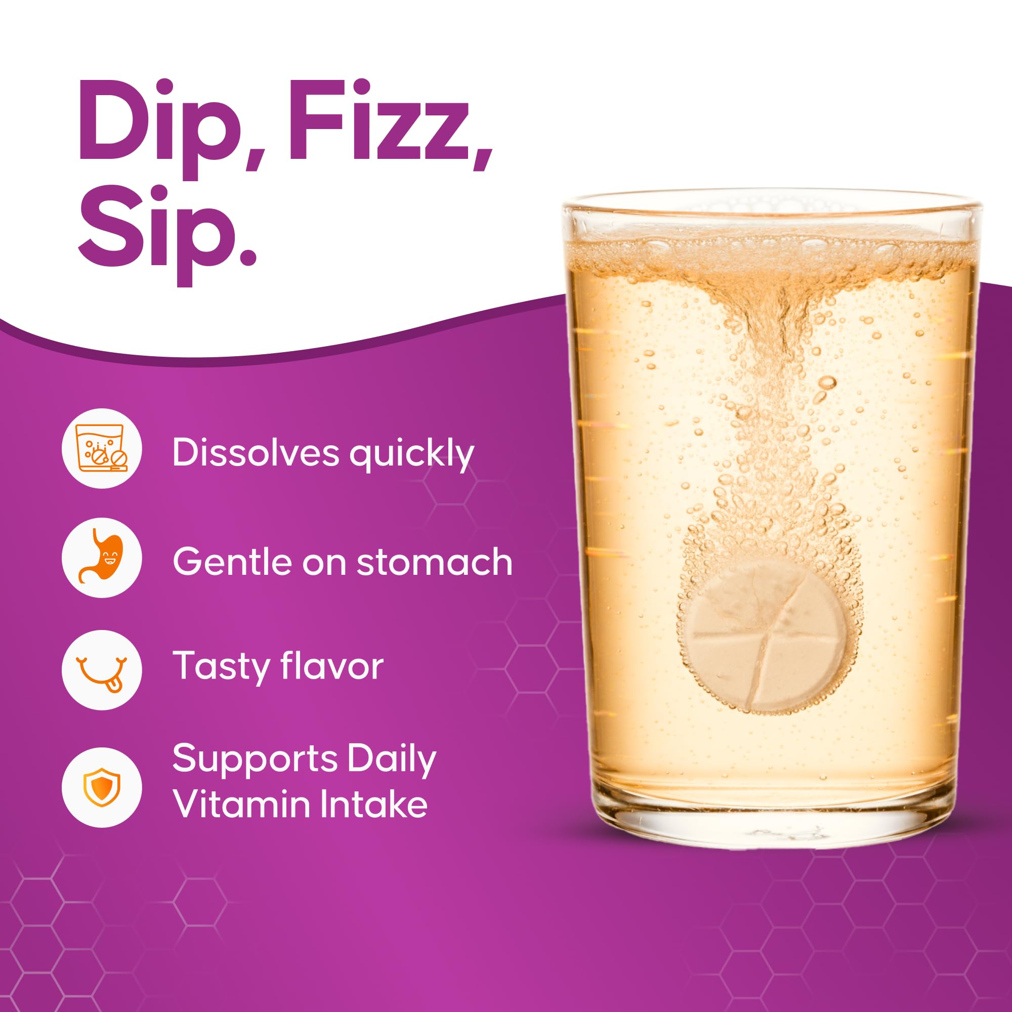 nutrazul Multivitamin Effervescent Tablets, Supplement for Daily Wellness & 9 Essential Vitamins, Contains Vitamin with Vitamin C & B Complex, Orange Flavor, 60 Tablets