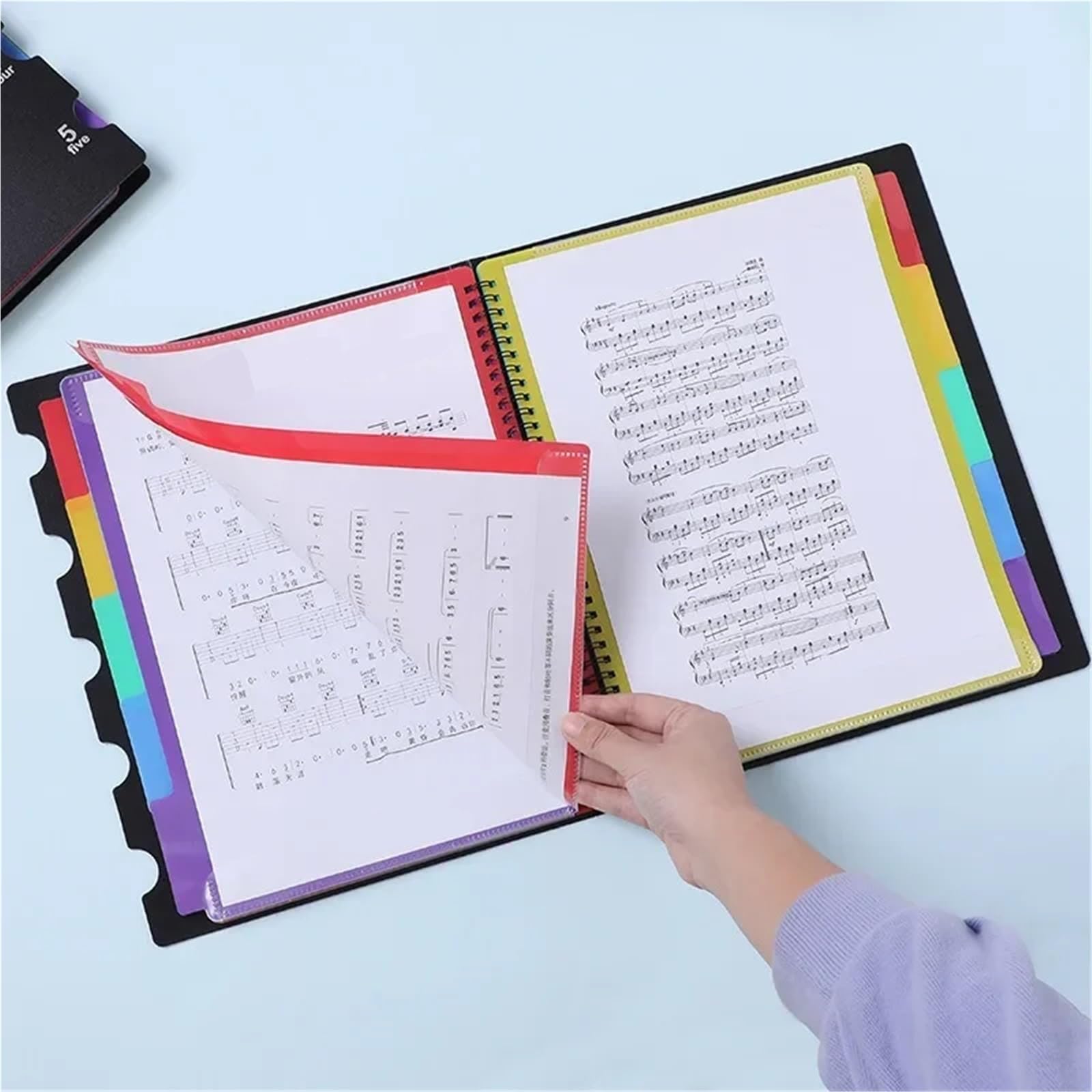 Carpeta de partituras Piano modificable A4, Clip música gran nota Para Partituras(Green 60 sheets)