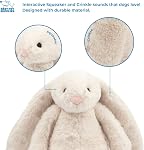 Best Pet Supplies Interactive Bunny Buddy Dog Toy with Crinkle and Squeaky Enrichment for Small and Medium Breed Puppies or Dogs, Cute and Plush - Bunny (Beige)