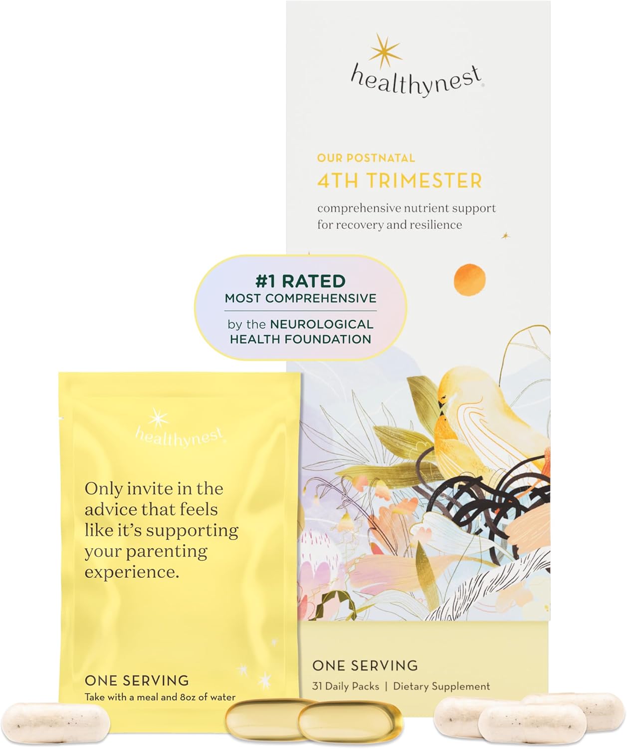 HealthyNest Preconception & 1st Trimester Prenatal Vitamin | Pregnancy Support for Fetal Brain Development with Methylfolate, Choline, DHA, Iron, Inositol | 31 Day Supply