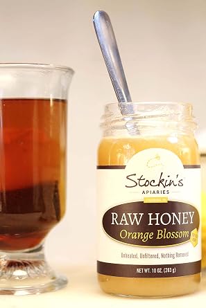 Stockin's Apiaries Raw Orange Blossom Honey, Unheated, Unfiltered, Nutritious, 10 Oz.