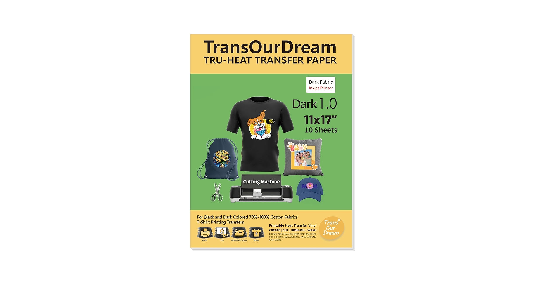 MR.R Sublimation Ink Dark Color T-shirt Heat Transfer Press Vinyl Paper