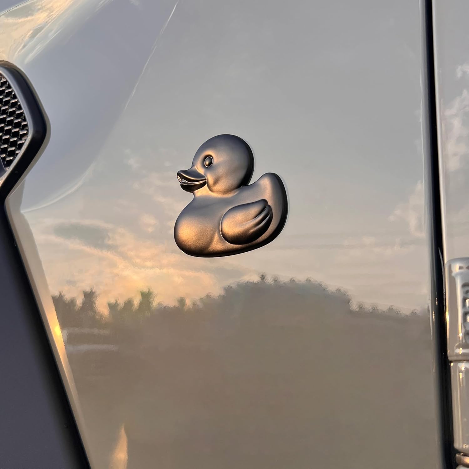 The Rubber Duck Car Badge Emblem in Matte Black – ABS Resin Composite, Chrome Finish 3D Decal for Vehicle Exterior