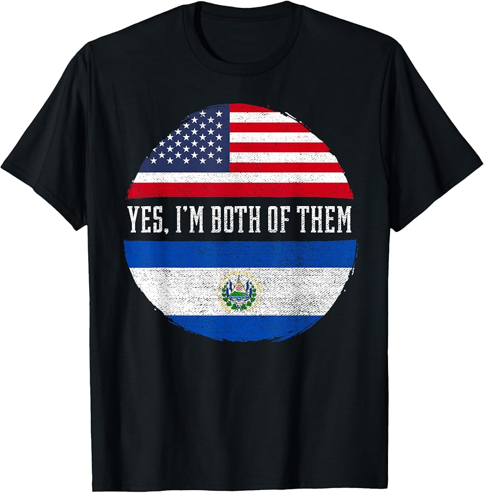 USA Flag El Salvador Heritage T-Shirt for Women Kids Men
