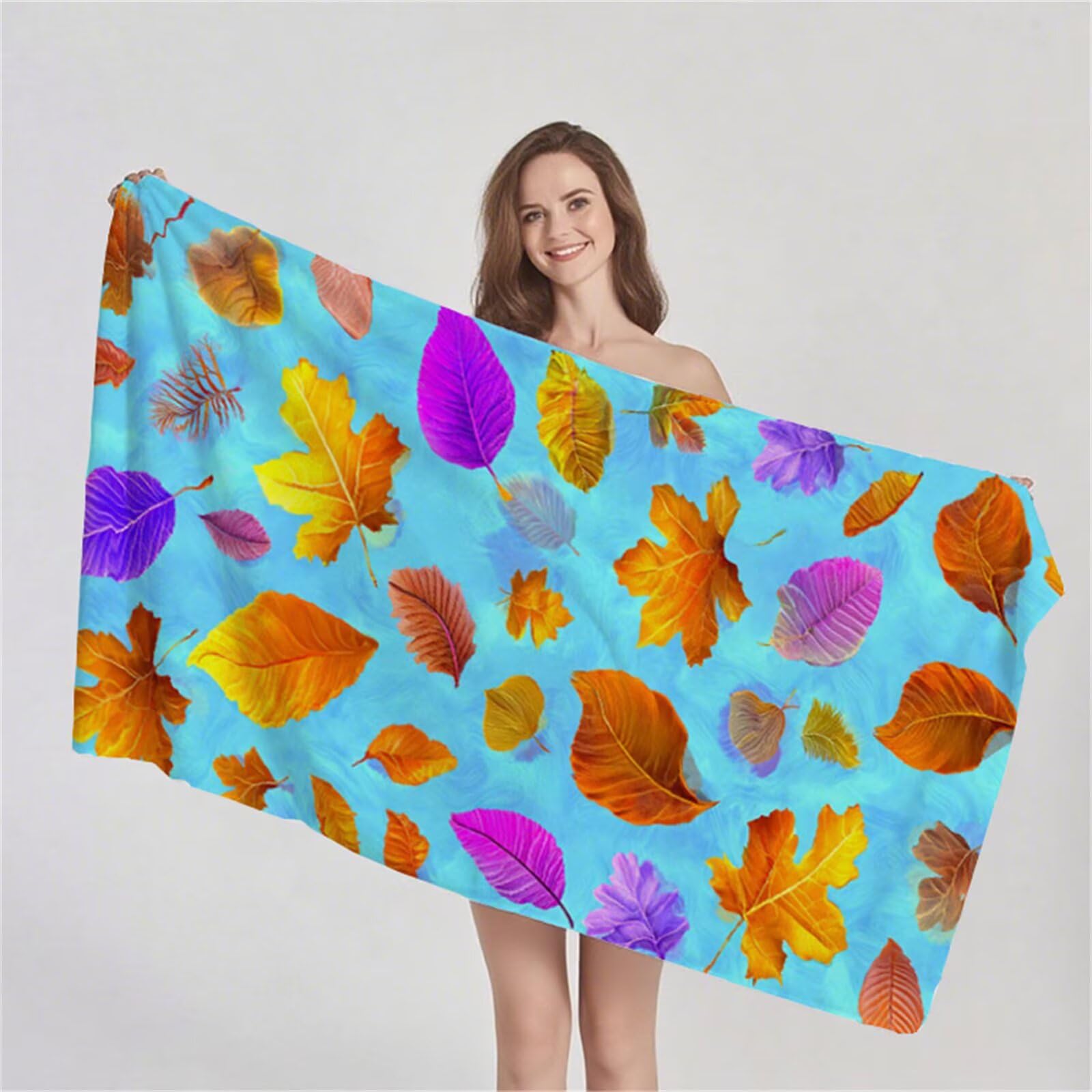 Telo Mare Microfibra 90x180 cm Telo Mare Grande, Asciugamano Palestra Assorbente Asciugatura Rapida, Asciugamano Mare Antisabbi Stuoia Spiaggia per Piscina, Campeggio, Viaggio - Piante Coloré G1-566