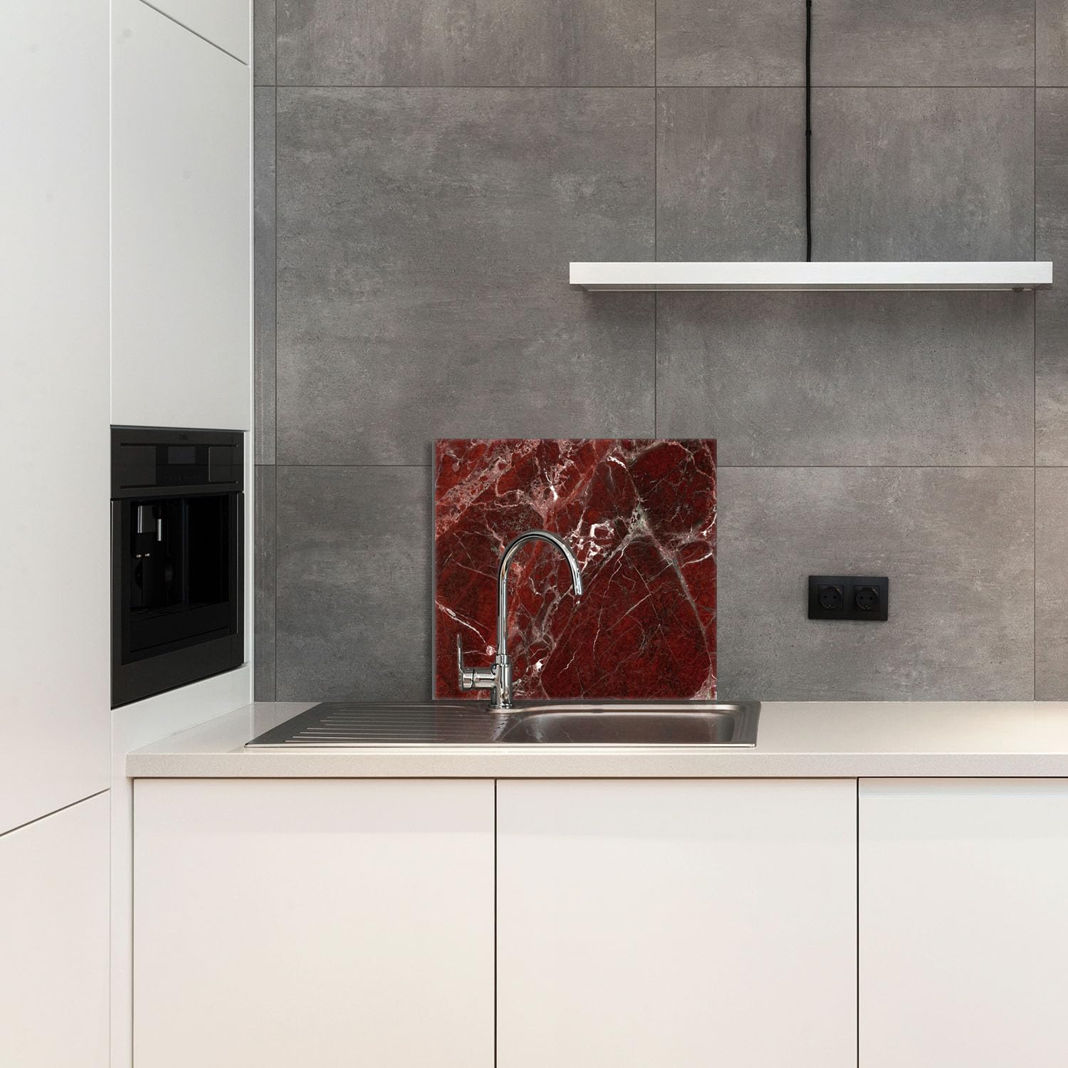 Szklany panel ochronny do kuchni Lacobel, szklana płyta ochronna na kuchenkę, 65x60 cm, szklana deska do krojenia, ochrona przed rozpryskiwaniem, uniwersalna, MARMUR