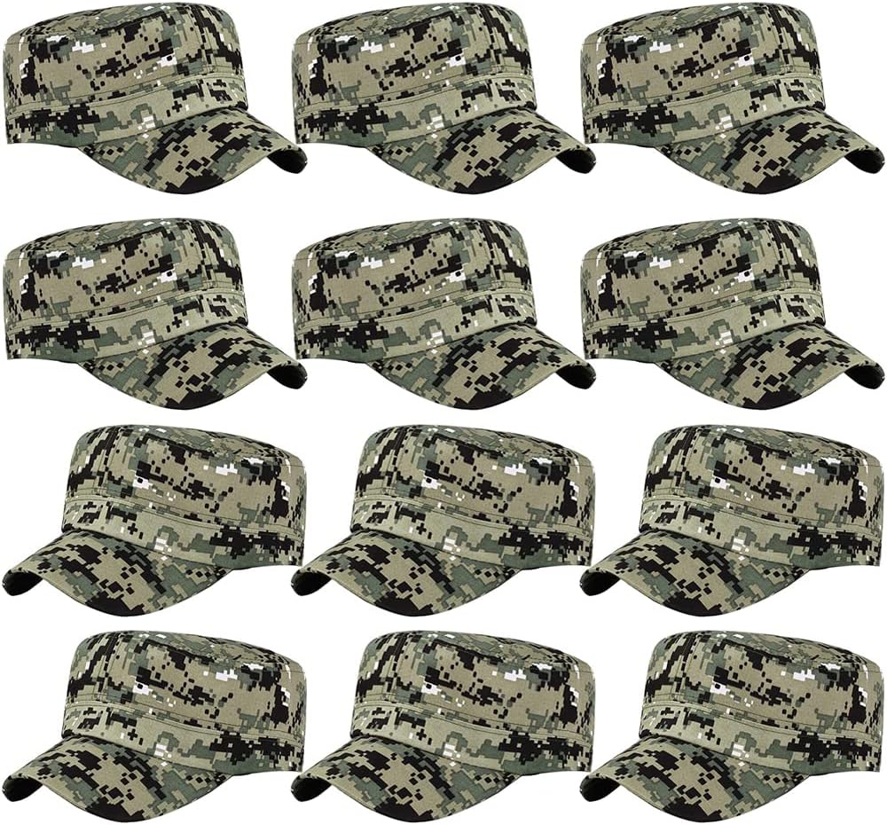 ZffXH 12個 誕生日パーティーデコレーションハット 子供用 陸軍 兵士の好意の帽子 迷彩コスチューム ハンティング ヘルメット
