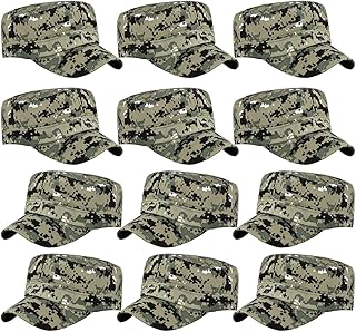 ZffXH 12 pcs Birthday Party Decorations Hats for Kids,Army Military Soldier Favors Hat,Camo Costume Hunting Helmet Cap