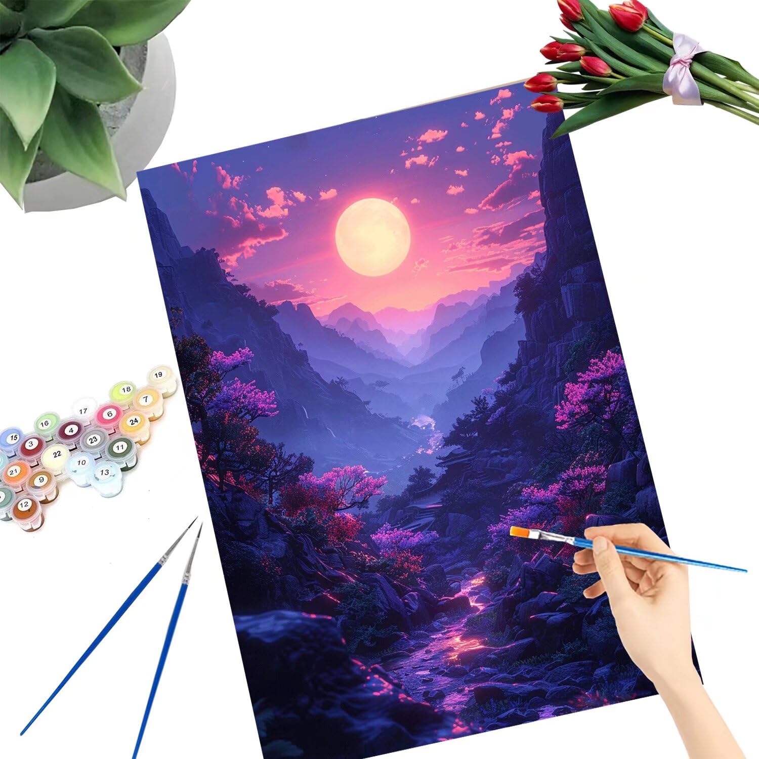 Malowanie po numerach, malowanie po numerach, dla dorosłych, malowanie według numerów dla dorosłych, rękodzieło, malowanie według numerów dzieci, obraz olejny, akrylowy pigment, rysunek, lakier (bez