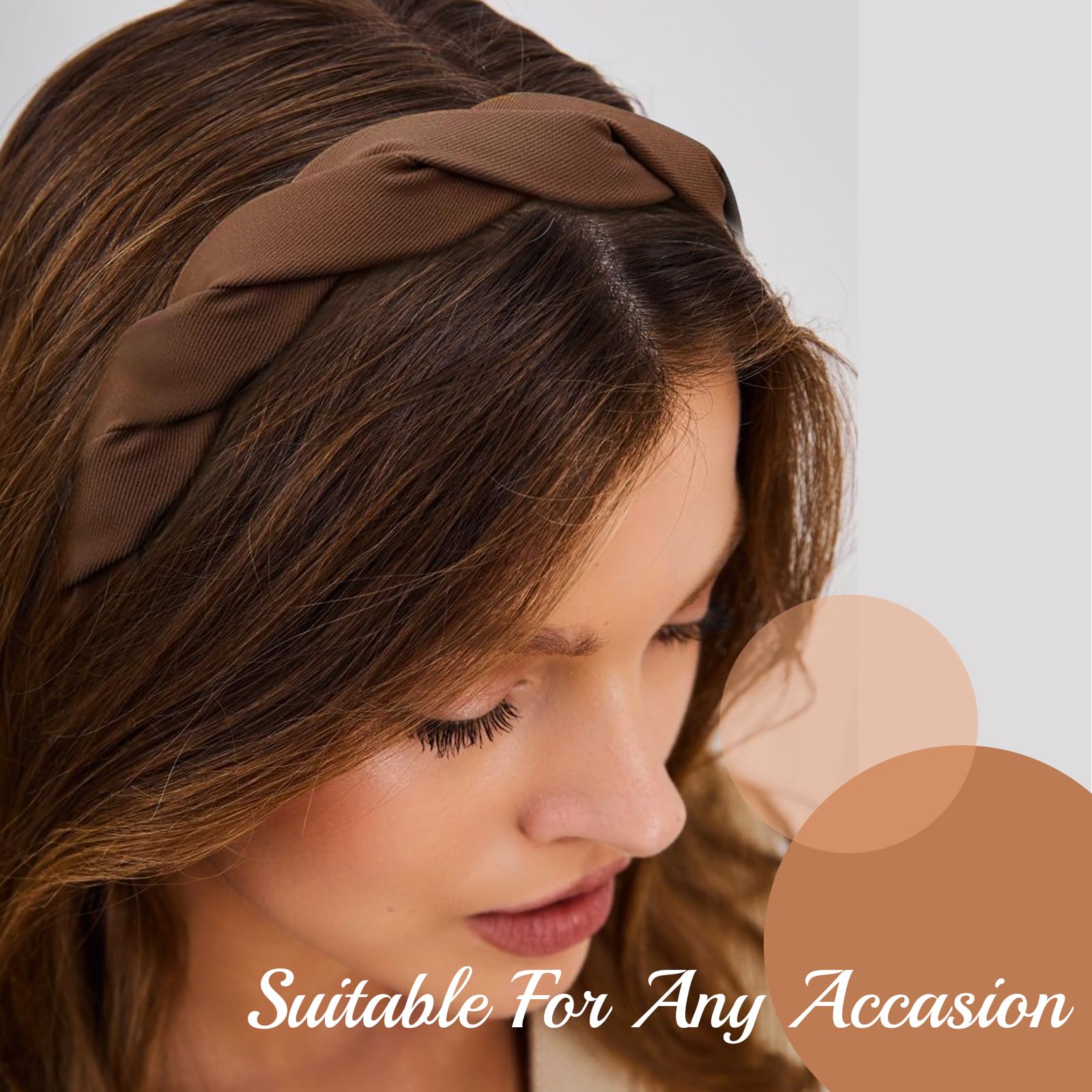 HUTRADE Pack of 3 Fashion Headbands for Women and Girls Wide Braided Headband, Fabric Hair Bands with Teeth - Image 4