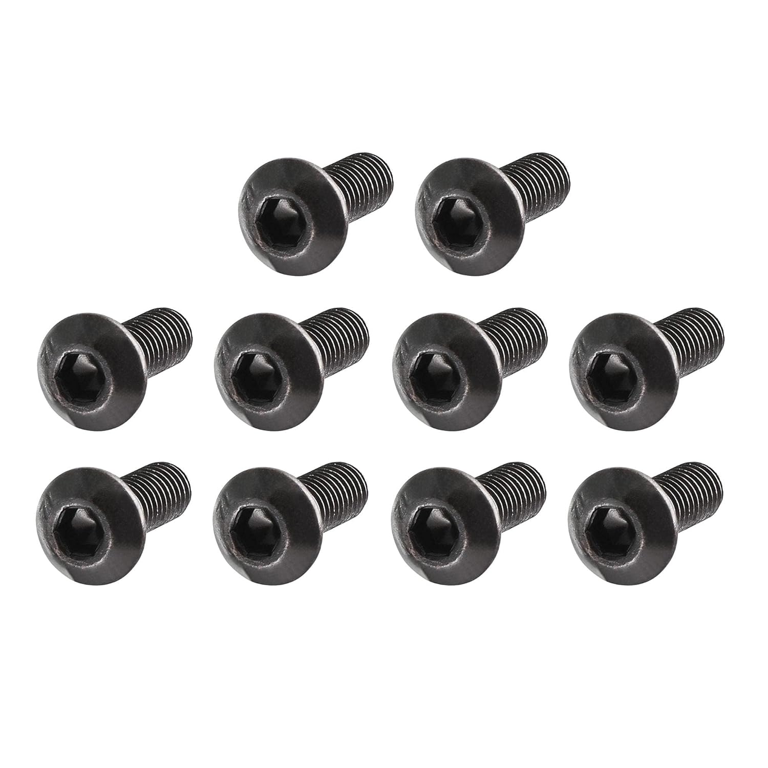TOP-VIGOR 100Pcs M3 x 8mm Hex Button Head Socket Cap Screws, Allen Socket Drive, 10.9 Alloy Steel Flanged Button Bolts Nuts Fastener for Machine