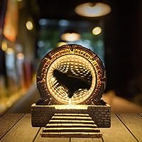Vista 7 de Atlantis Stargate - Espejo LED de noche, puerta de estrella, anillo de túnel de tiempo, espejo de réplica de película, modelo Cospaly para fiesta