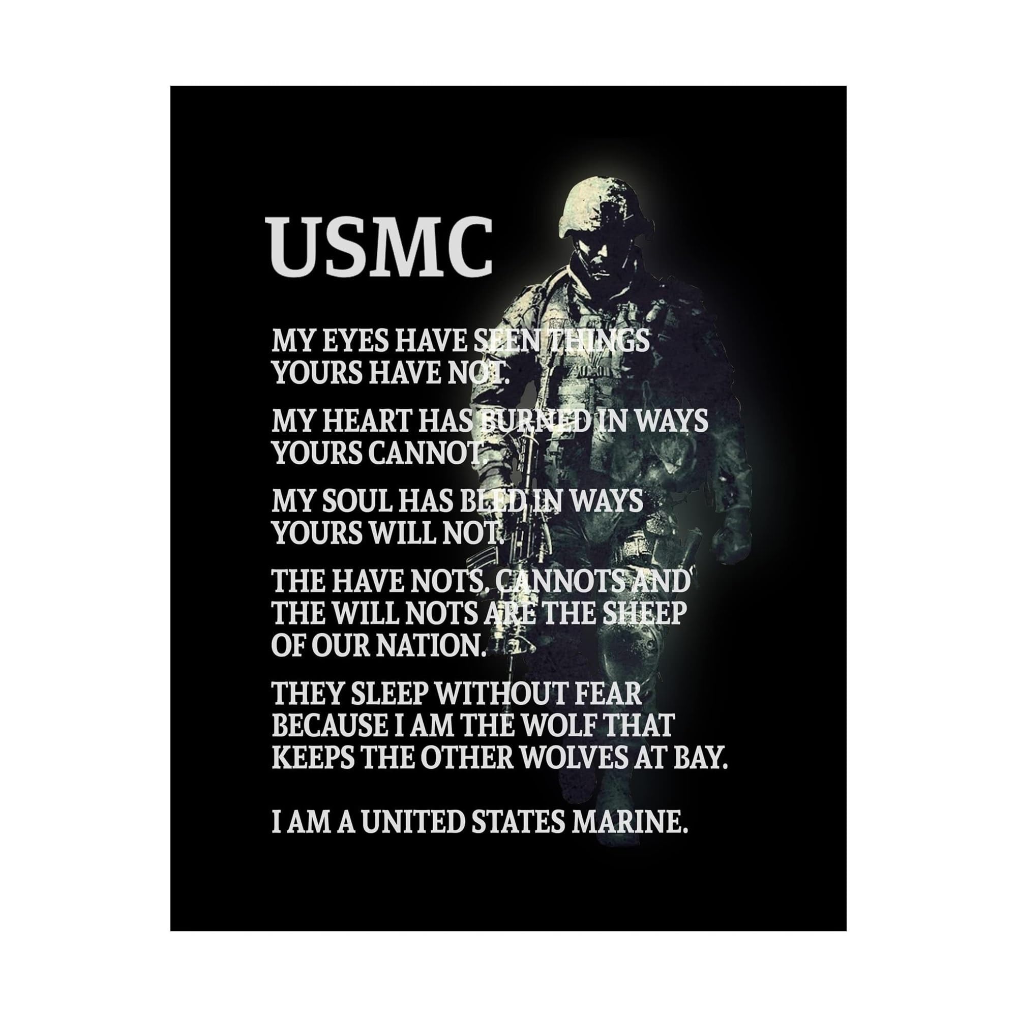 SMGLRUEAT Military Branch Neutral Poster, Inspirational Patriotic Quote Wall-Art, Home Office Decor for Veterans Day, Memorial Day, Gift for Those Who Served(Unframed,12x18inch(30x45cm))