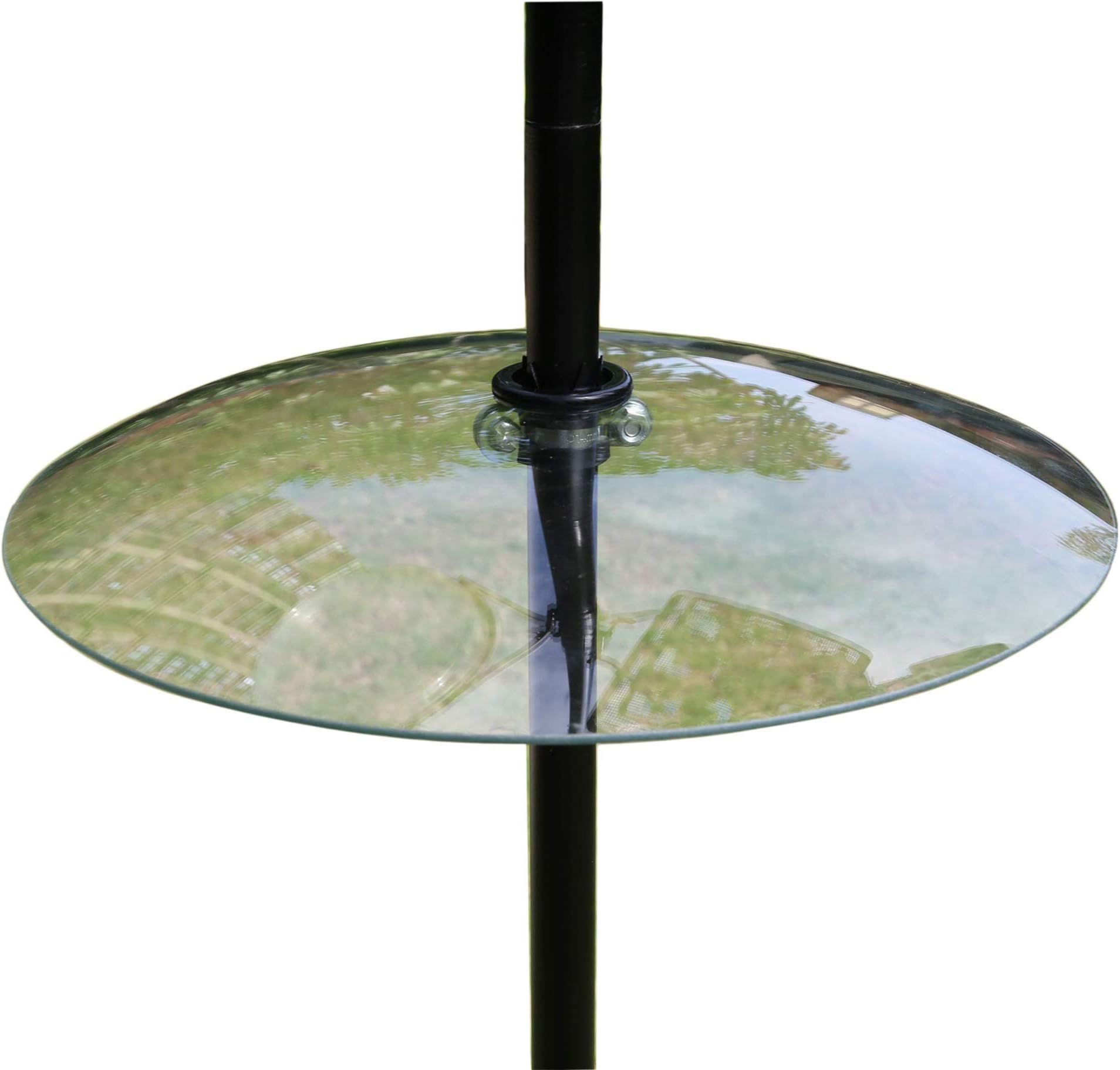 13 1/2 Inch Clear Glass Two-Way Squirrel Baffle and Weather Guard for Bird Feeder Hanging or Pole Mount