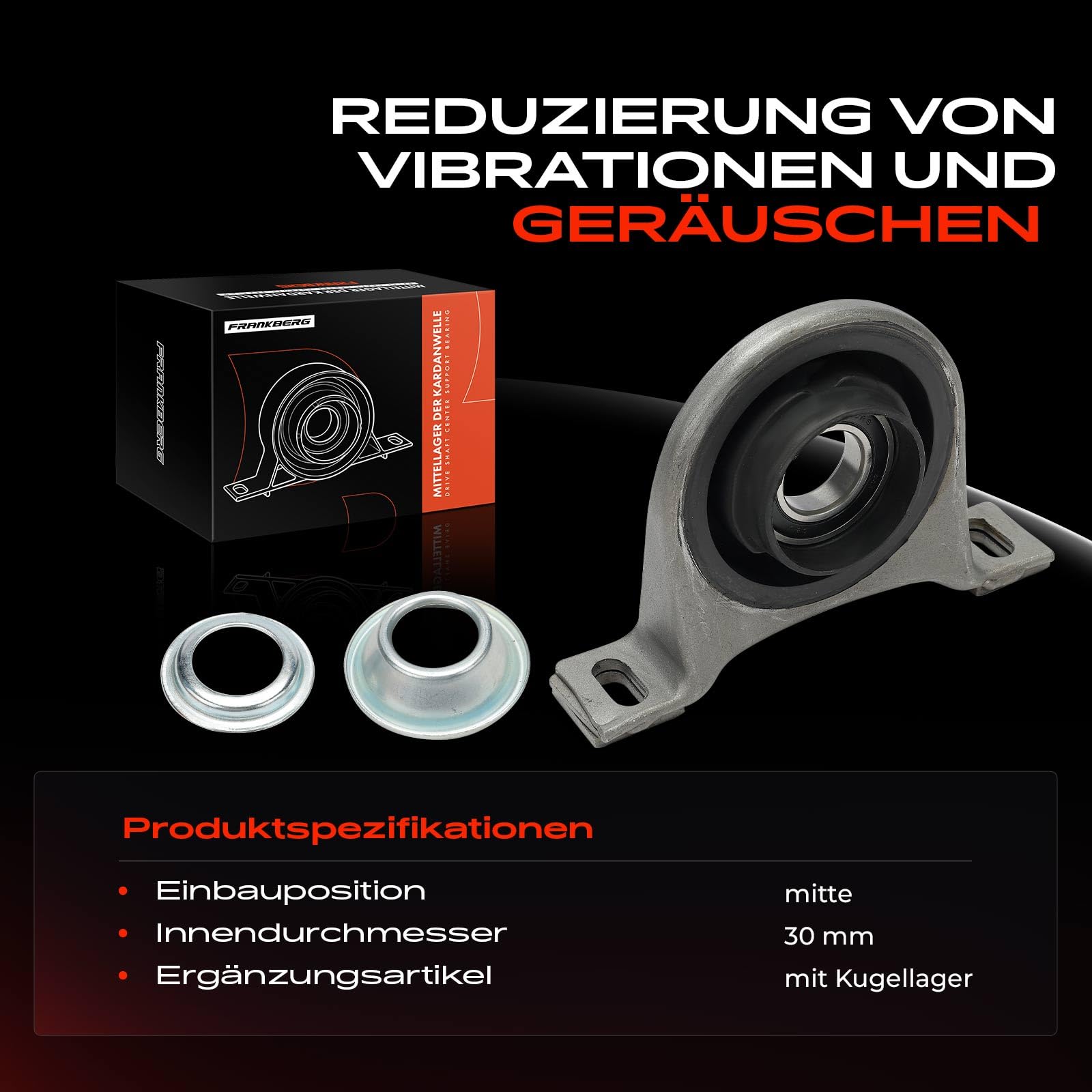 Frankberg Lagerung Gelenkwelle Kardanwellenlager Kompatibel mit Viano W639 CDi 2.0-3.0 2.1L-3.0L Vito Bus W639 109-126 2.1L-3.7L Vito/Mixto Kasten W639 109-126 2.1L-3.7L