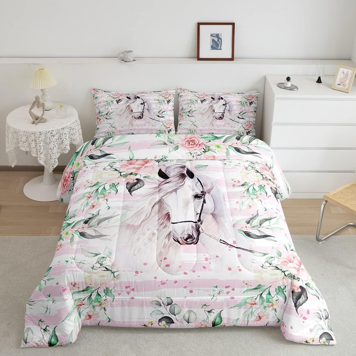 amazon-feelyou-horse-comforter-set-twin-farm-bedding-set-kids-boys
