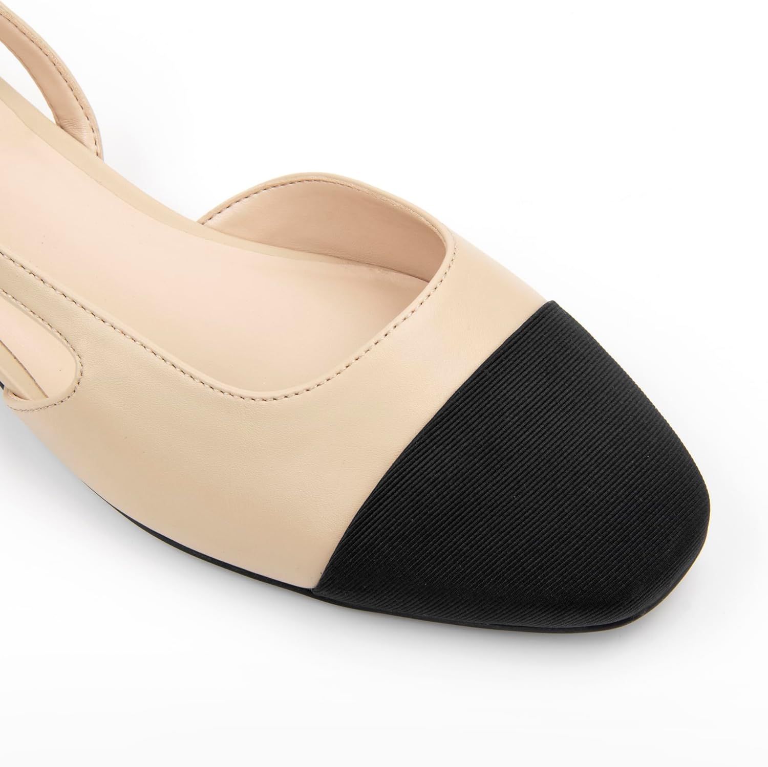 Slingback Flats for Women 2.0 Square Toe Two Toned Flats Wedding Shoes Low Heel Shoes for Women - Image 4