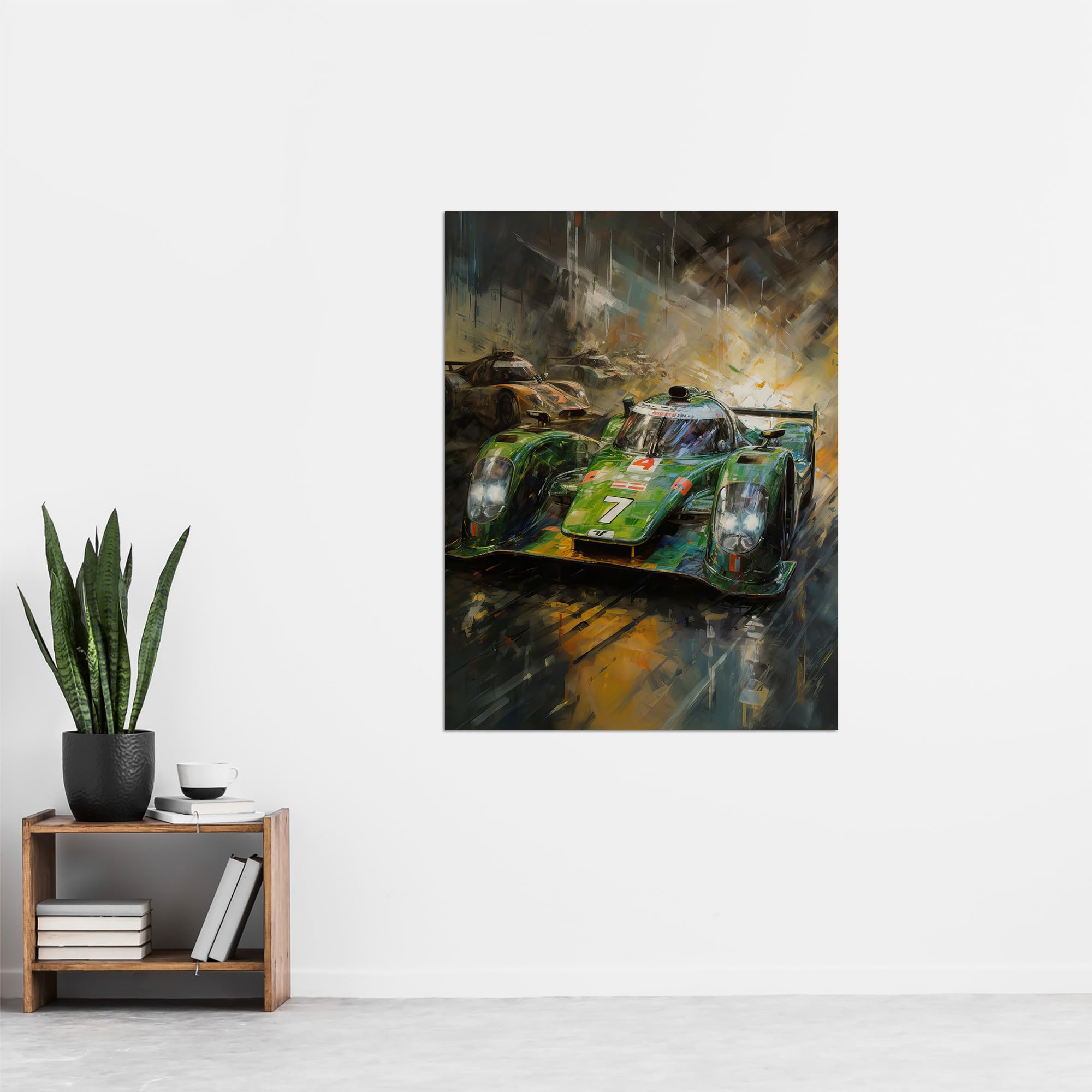 Artery8 Futuristic Motorsport F1 Car British Racing Green Concept Sports Car Artwork Man Cave Extra Large XL Wall Art Poster Print - Image 4