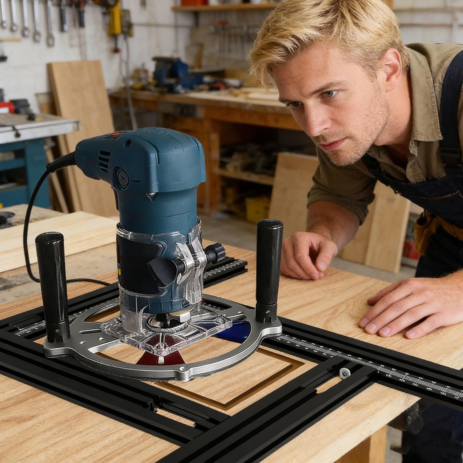Przewodnik do piłowania, regulowany wspornik pomocniczy do stolarstwa, prowadnica cięcia stolarskiego | do warsztatu, grawerowania, szlifowania, rowkowania, wykończenia i drewna