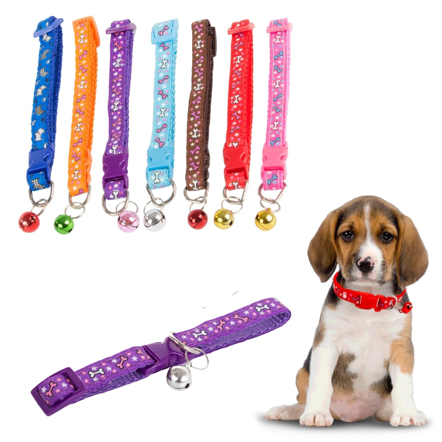 Toy Truffle Dog Bone Print Collar Bell, Stylish & Secure Collar with Bell for Your Beloved Pet, Stylish pet collar, Adjustable strap collar, Pet Walking accessory, Pet fashion accessory. (B0D9S1YJ4N) Amazon Price History, Amazon Price Tracker