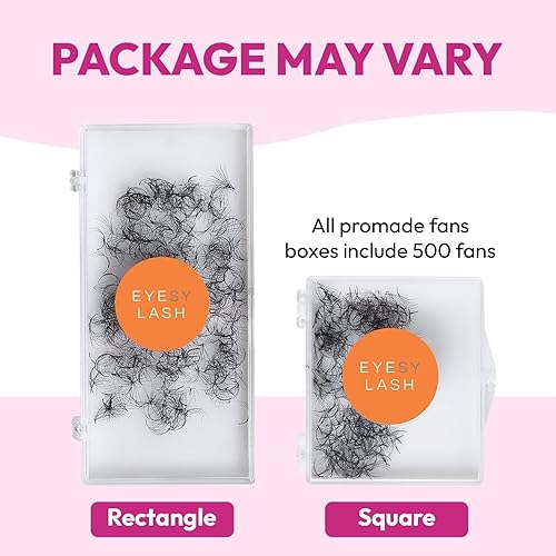 Miniatura 8 de Eyesy Lash 500 abanicos Promade, 5D, 0.07, tamaño 0.433 in, rizo D, extensiones de pestañas postizas con volumen, extensiones de pestañas postizas